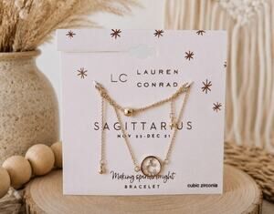 LC Lauren Conrad Sagittarius Gold Bracelet New